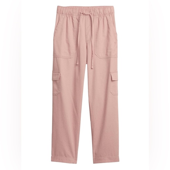 Gap Easy Cargo Crop Pant Pink Slipper Linen/Viscose Blend Size X-Large - Picture 3 of 13